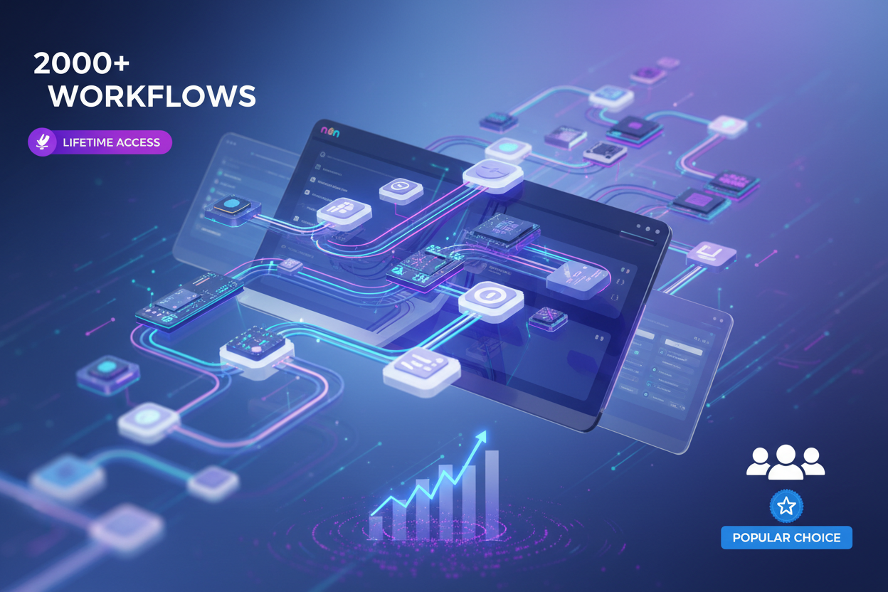 Lifetime Access to 2000+ Clean n8n Workflows this is the title i want a pictures shows the high quality and the high demand of the product